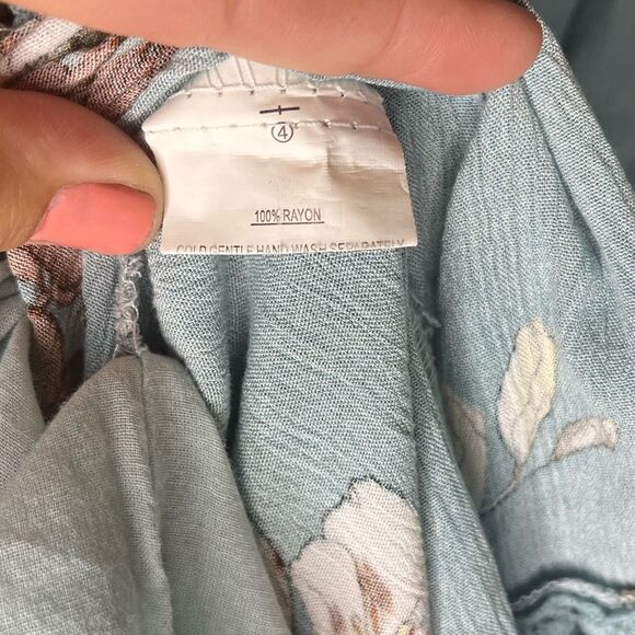 Debbie Dabbie Women’s 10 Blue Flowered Boho embroidered Detail Midi Dress. - Picture 6 of 8